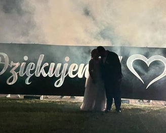 baner ślubny z napisem dziękujemy para młoda prezent dla rodziców i gości