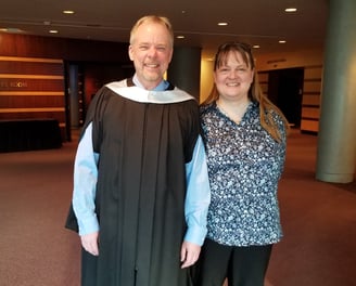 Allan and Joy Wesley at MacEwan University's Convocation