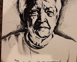 Pen sketch Portrait of Jane Elliot