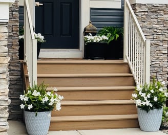 Front patio with composite trex deck