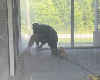 owner of company working on installation