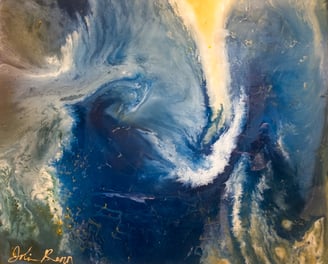 SOLD: Atlantis—4 x 4 Painting. Original artwork