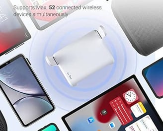 showcase of 52 maximum devices connected simulatneously from GL.iNet GL-SFT1200 (Opal)