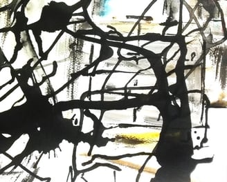 Peinture symbolique aquarelle et encre arbre de vie