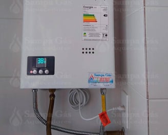 Aquecedor a gás instalado