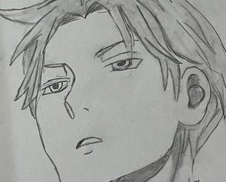 a drawing of a male character from the anime