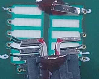 Connector with detached traces repair