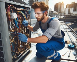 A technician providing mechanical services.