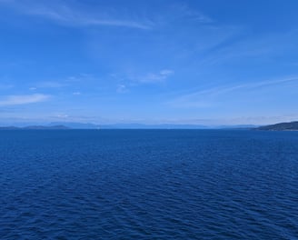 Blue water with sky in Norway