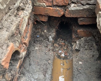 Initial Inspection of a broken drain in Blackpool