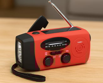 Notfallradio mit Kurbel und Solarspeicher