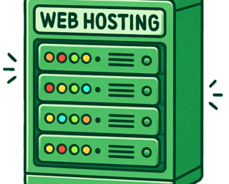 a green web hosting server rack