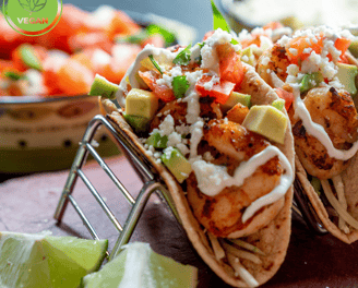 a slice of vegan taco