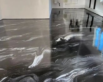 Black And white metallic floor