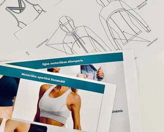 Techninių eskizų analizė - techpack ir gatavo modelio palyginimai