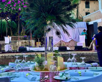 wedding reception setup in Patan Durbar Square