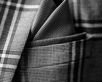 pocket square in blazer close up