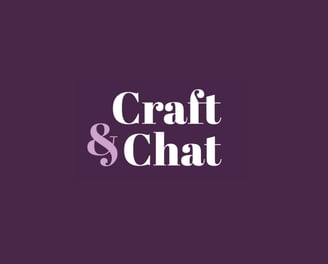 Craft & Chat logo with elegant typography on a dark purple background.