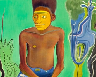 détail peinture de Berg jeune kanak