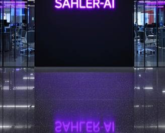 Bild Logo von Sahler-AI in modernem Büro