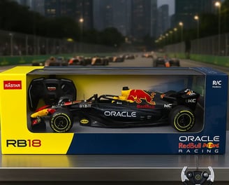 Carro a control remoto Red Bull en su caja