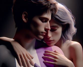 Pareja abrazándose representan el amor sin importar ser binario o no binario