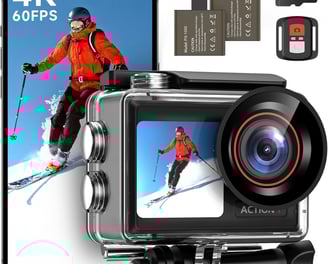 4K Waterproof Action Camera with Accessories and 64GB Memory Card - Best Amazon Deal