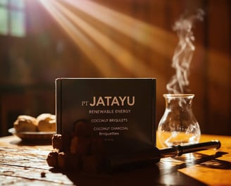 Coconut charcoal briquettes with smoke – PT Jatayu Renewable Energy