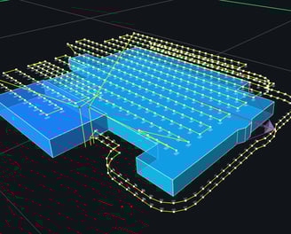 Flight plan generated for a portion of a large building