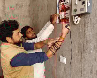 Electrical repair with electrical engineer and his assistance