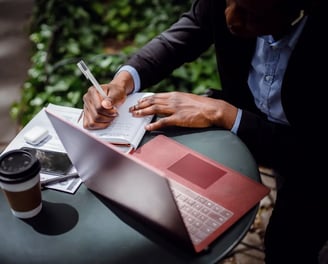 Image of a black writer depicting guest blog writing service