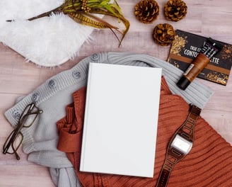 Image of a blank book cover depicting BoldREcontent's book writing service
