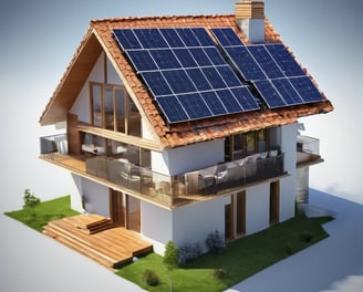 a house with a solar panel on the roof