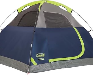 Image of Coleman Sundome Camping Tent with Rainfly, available in 2/3/4/6 person sizes, quick 10-minute setup, weatherproof