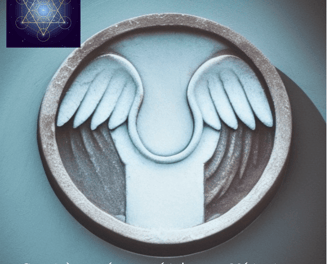 logo avec cube de Métatron et ailes d'anges