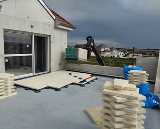 Terrasse, dalle sur plot
