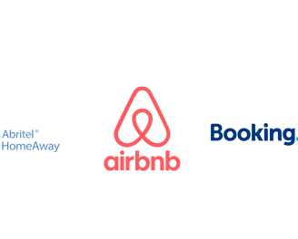 Logo Airbnb, Booking, Abritel
