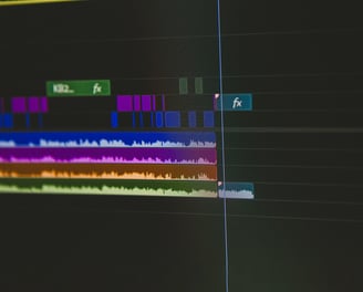 Adobe Premeire Pro editing timeline for podcast editing.