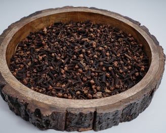 Clove placed on a wooden container