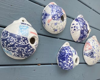 Ceramic bird houses