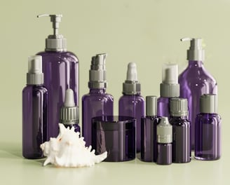 Purple glass bottles