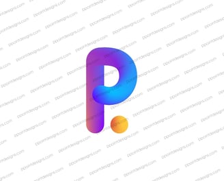 a colorful letter p is shown in this image