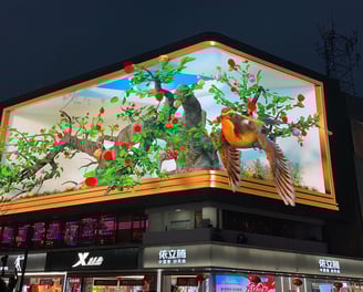 Outdoor naked-eye 3D effect