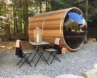 Red Cedar Barrel Panorama Sauna