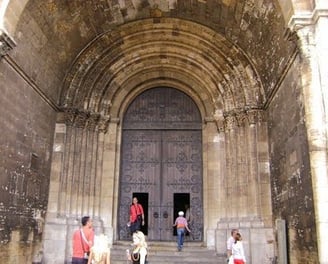 Lisbon - Grand entry doors to the Lisbon Cathedral, repaired after the 1755 earthquake