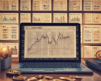 A person holds a collection of shiny, gold and copper-colored cryptocurrency tokens in their hands. They are wearing a black tank top with a logo that reads 'RP Real Poker' in bold letters. The person is also in fishnet stockings and shorts, sitting beside a textured bag.