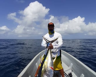 Zanzibar fishing charters, yellowfin tuna on the boat 