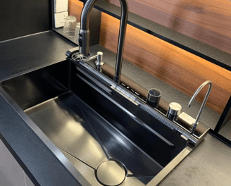 black kitchen sink