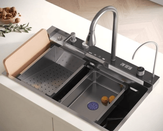 black undermount kitchen sink