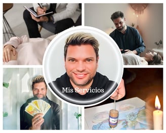 un collage den fotos sobre los servicios que realizo en consulta y online